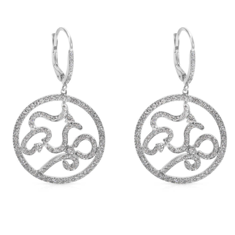 Zydo Diamond Hanging Earrings in 18K White Gold (2.04 CTW)
